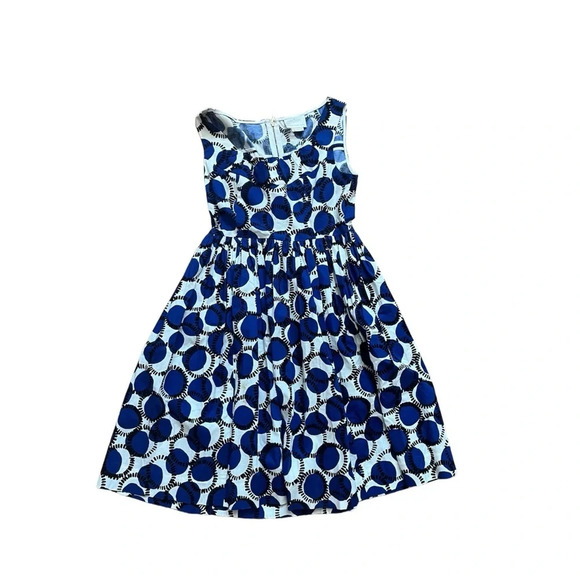 Kate Spade Artsy Geome Pattern Boat Neck Pleated A line Dress PP - Picture 1 of 5